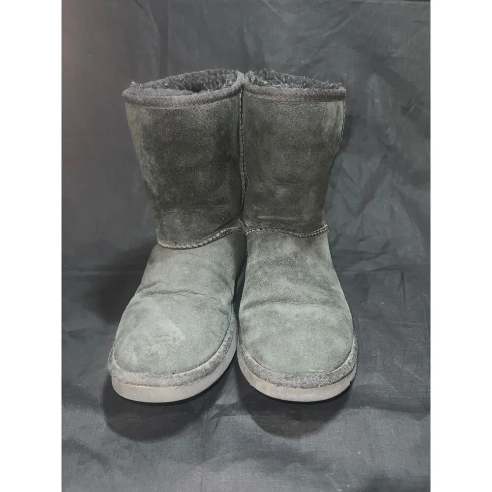 UGG Women Classic Tall II Grey Suede Winter Snow Boot Sheepskin Shearling Lining